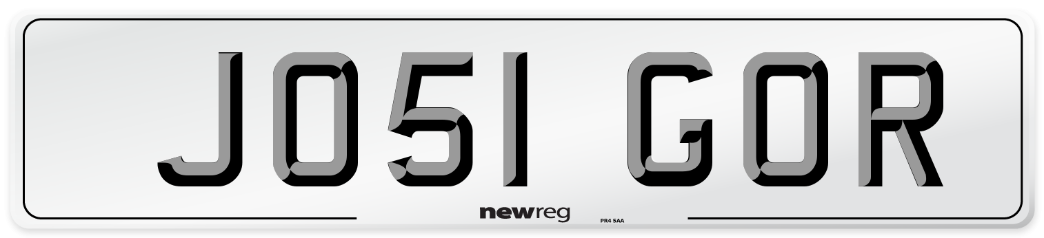 JO51 GOR Number Plate from New Reg
